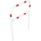 Protective bar made of steel tubing |  60 x 2.5 mm | with crossbar | total width: 1000 mm | total height: 1400 mm | hot-dip galvanized and white coatedwith red reflecting stripes